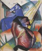 Franz Marc Two Horses,Red and Blue (mk34) oil painting reproduction